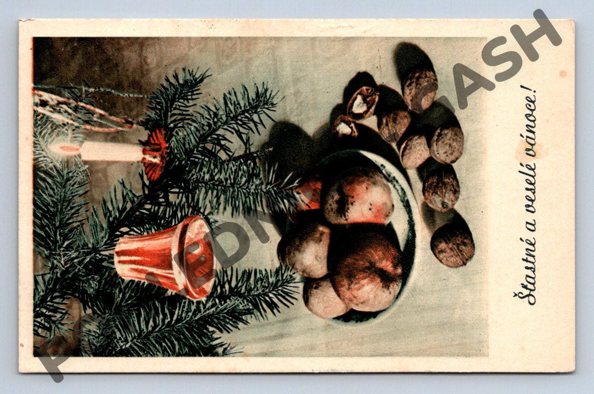 Pohlednice Vánoce barevná před 1950 ČSR (M1105)