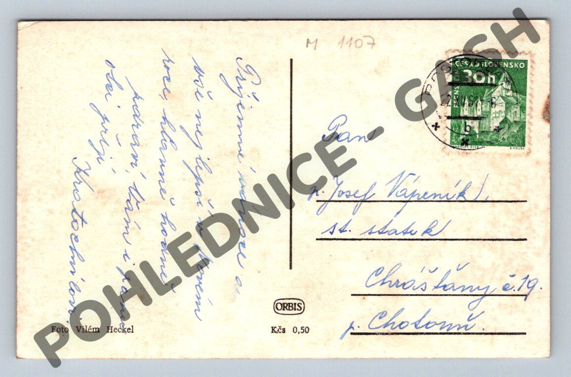 Pohlednice Vánoce zimní krajina Vilém Heckel (M1107)