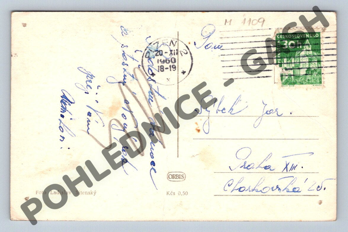 Pohlednice Vánoce ČSR 1949 L. Sitenský (M1109)