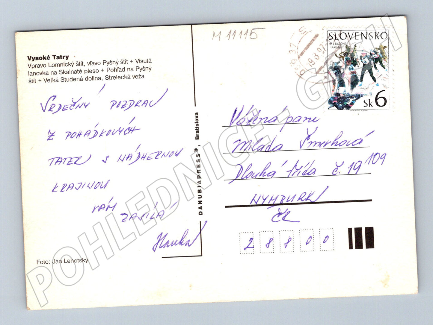 Pohlednice Vysoké Tatry - lanovka, odeslaná, 90. léta (M11115)