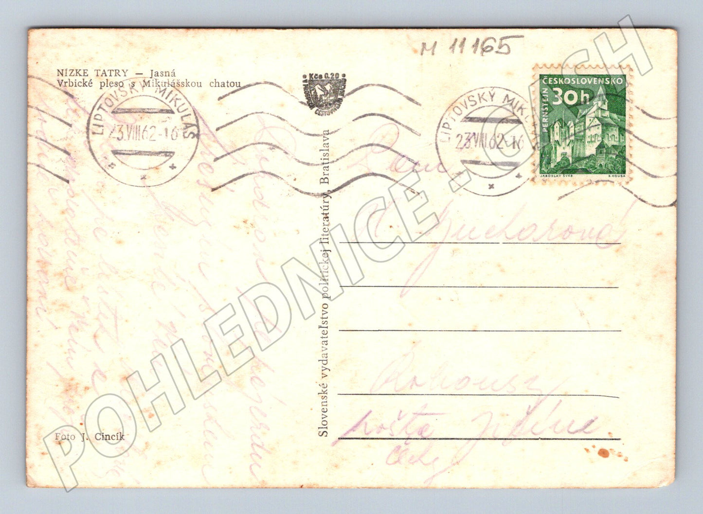 Pohlednice Vrbické pleso Jasná Nízké Tatry (M11165)