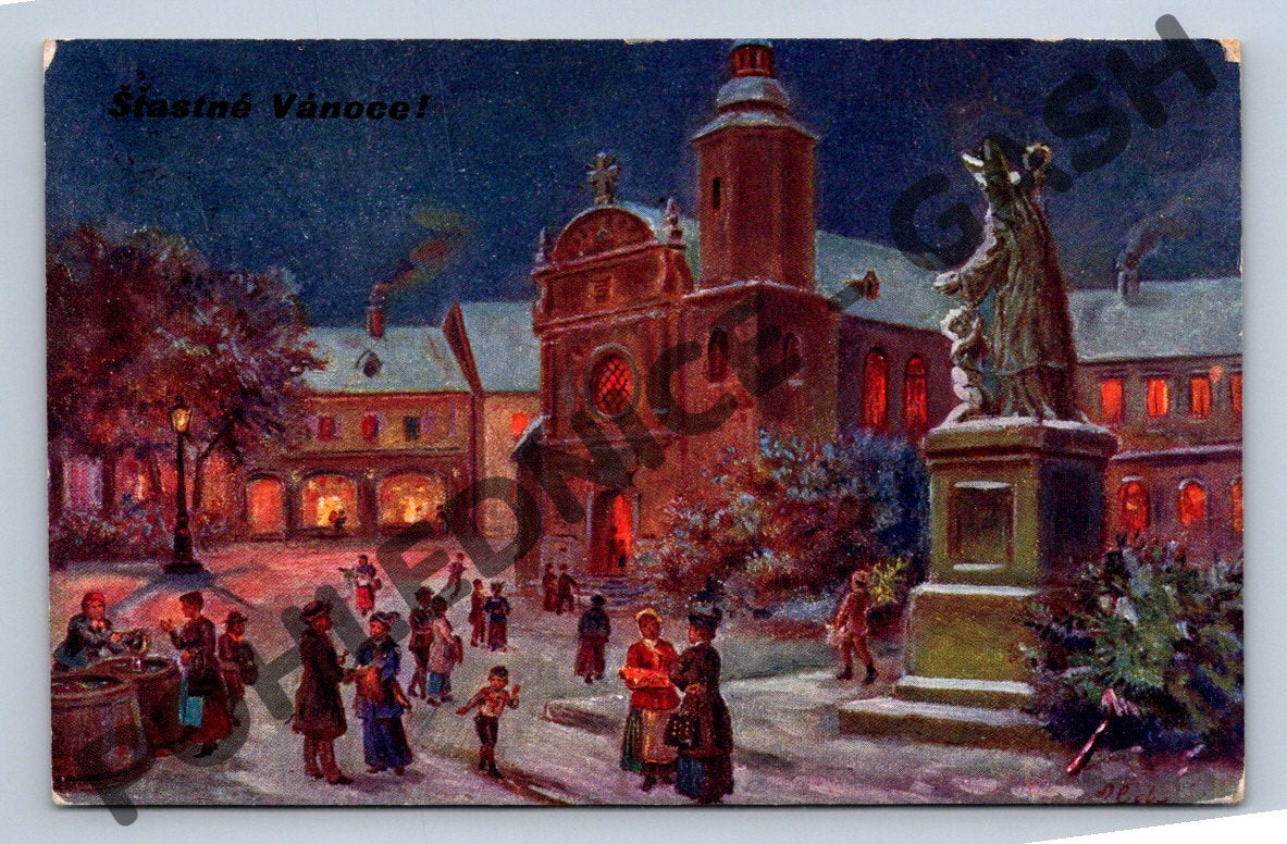 Pohlednice Vánoce Čechy 1918 (M1118)