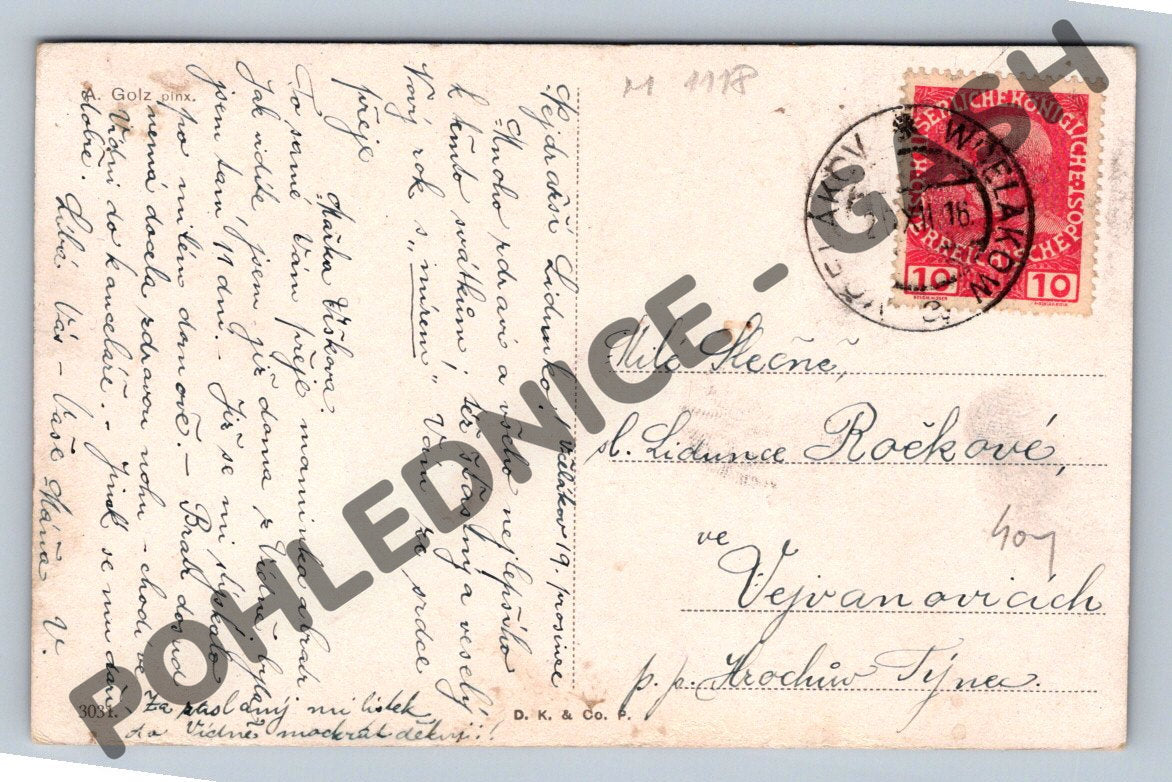Pohlednice Vánoce Čechy 1918 (M1118)