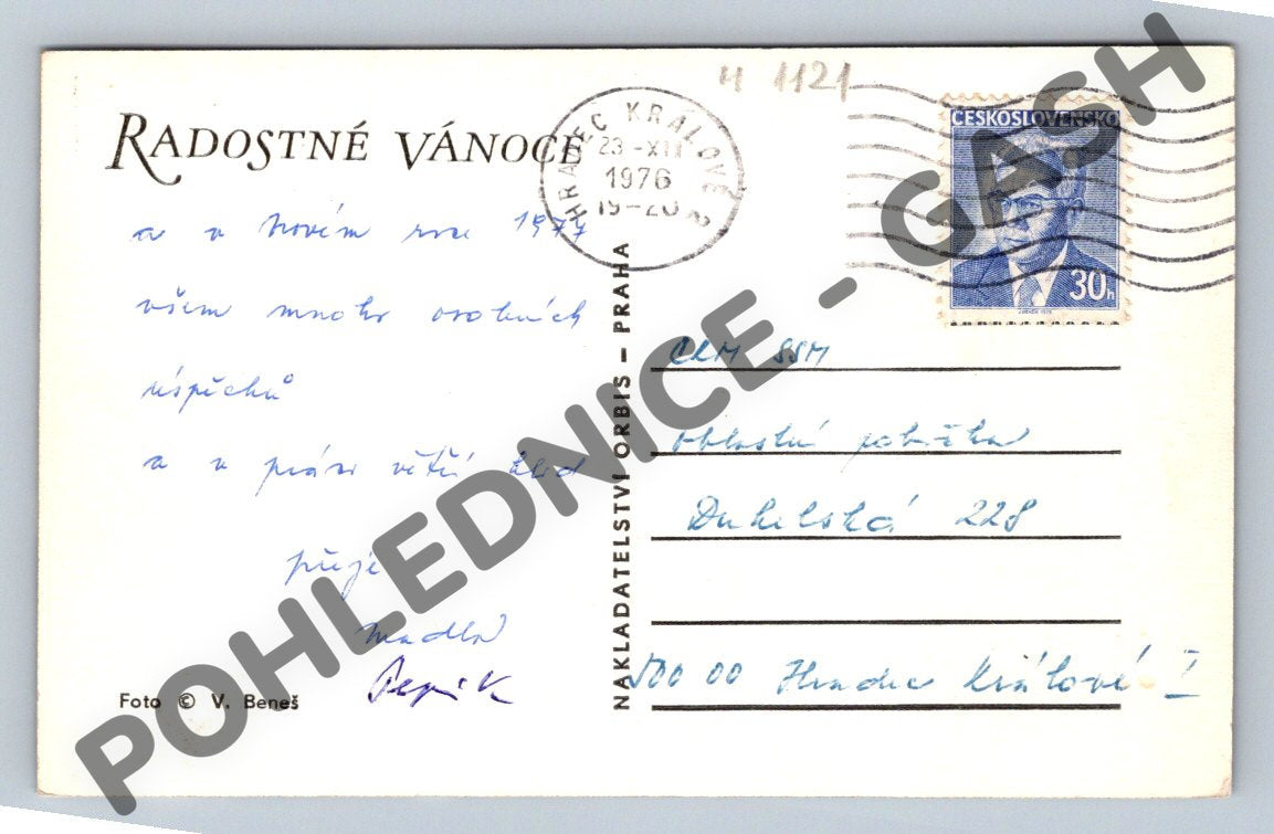 Pohlednice Vánoce Betlém ČSR 1976 (M1121)
