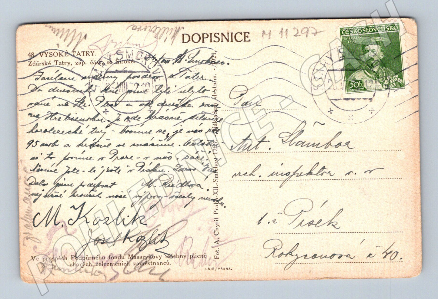 Pohlednice Vysoké Tatry - stará pohlednice 1929 (M11297)