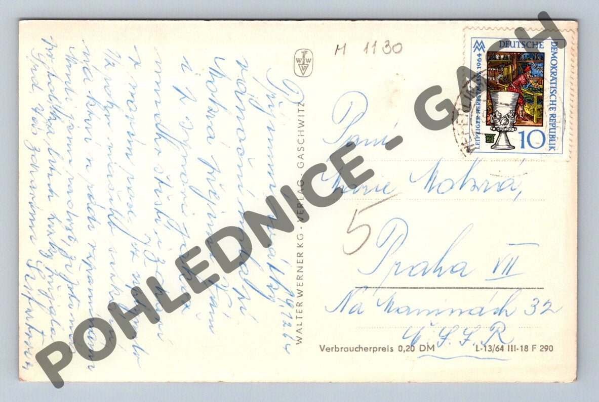 Pohlednice Vánoce NDR zaslaná do Prahy (M1130)