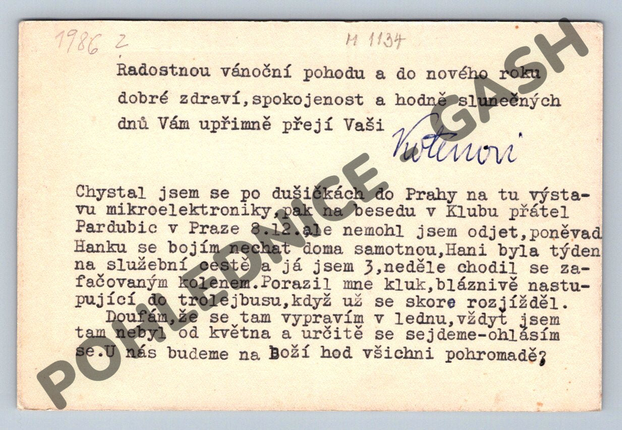 Pohlednice Česká vánoční Betlém černobílá (M1134)