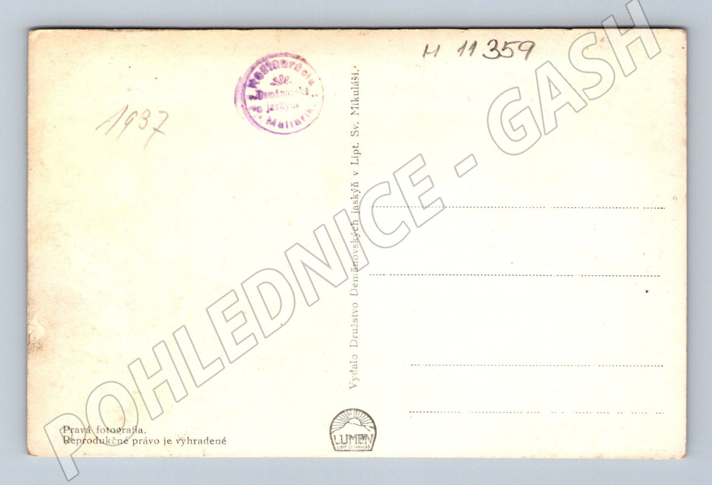Pohlednice Demänovské jaskyně – Zvonivé jazierko (M11359)