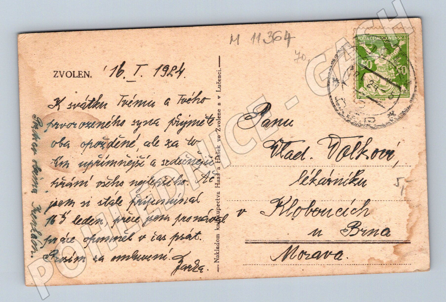 Pohlednice Zvolen 1924 - stará pohlednice (M11364)