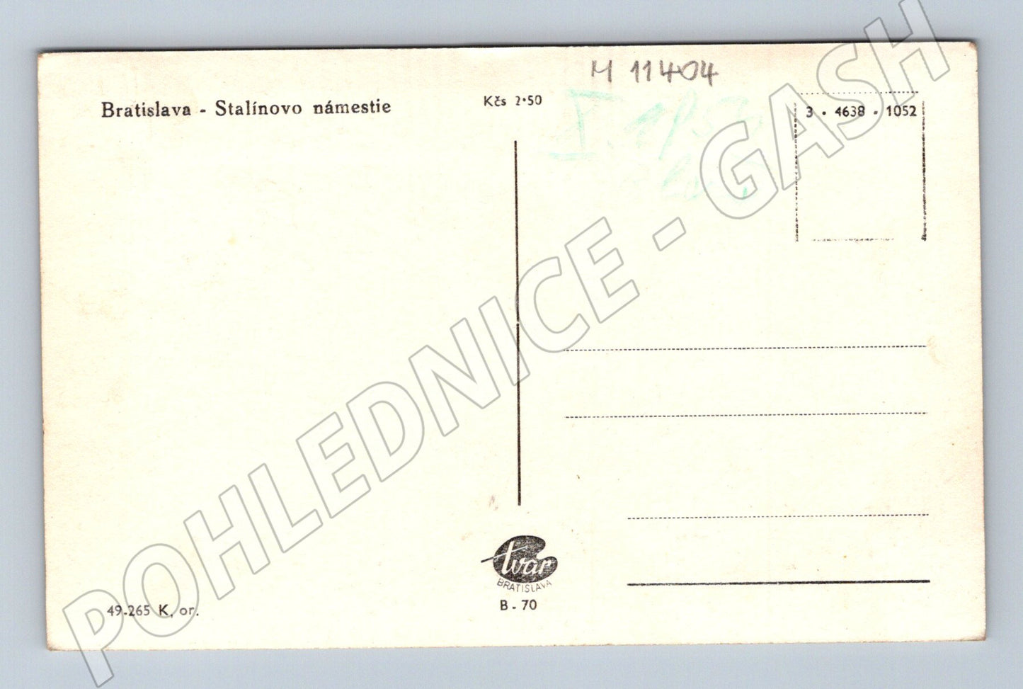 Pohlednice Bratislava – Stalínovo námestie (M11404)