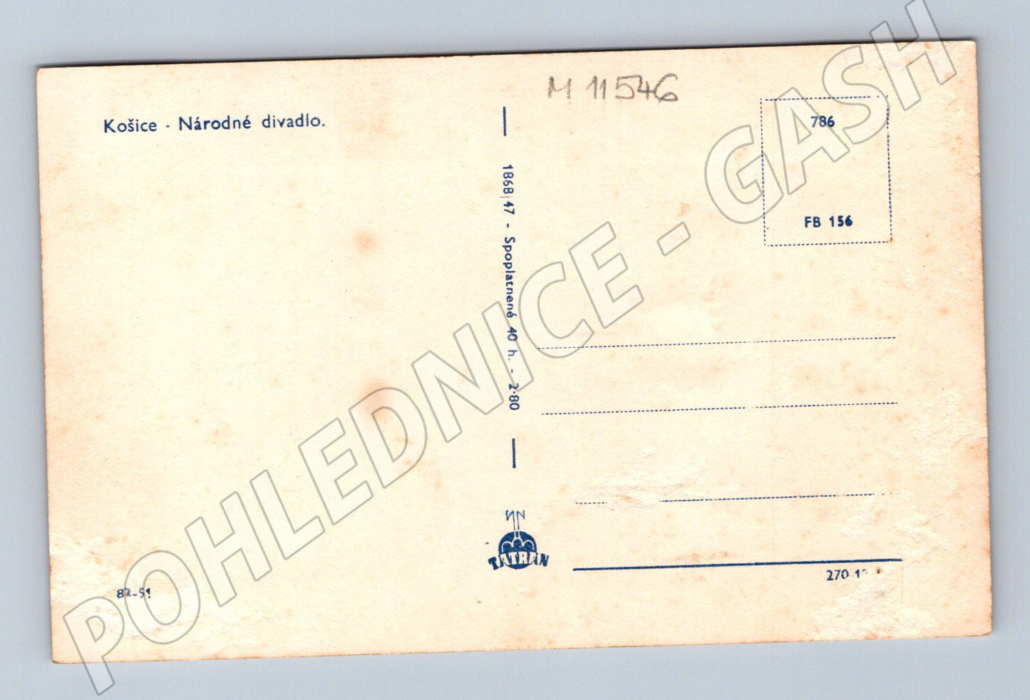 Pohlednice Košice - Národní divadlo (M11546)