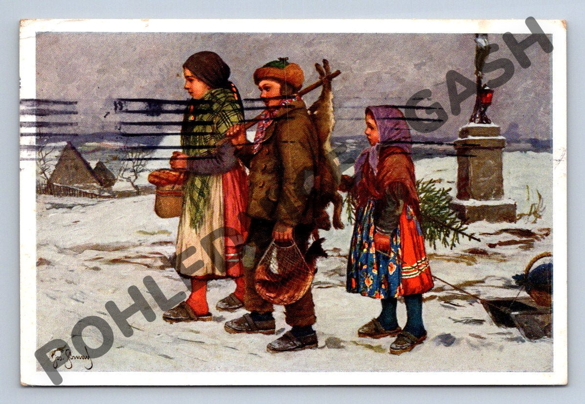 Pohlednice Vánoční etnografie – Josef Strnad 1937 (M1161)