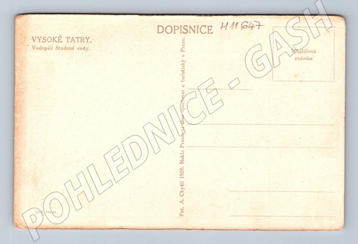 Pohlednice Vysoké Tatry - Vodopád Studené vody (M11647)