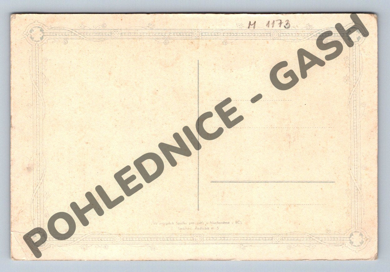 Postcard Czech village - winter motif (M1173)