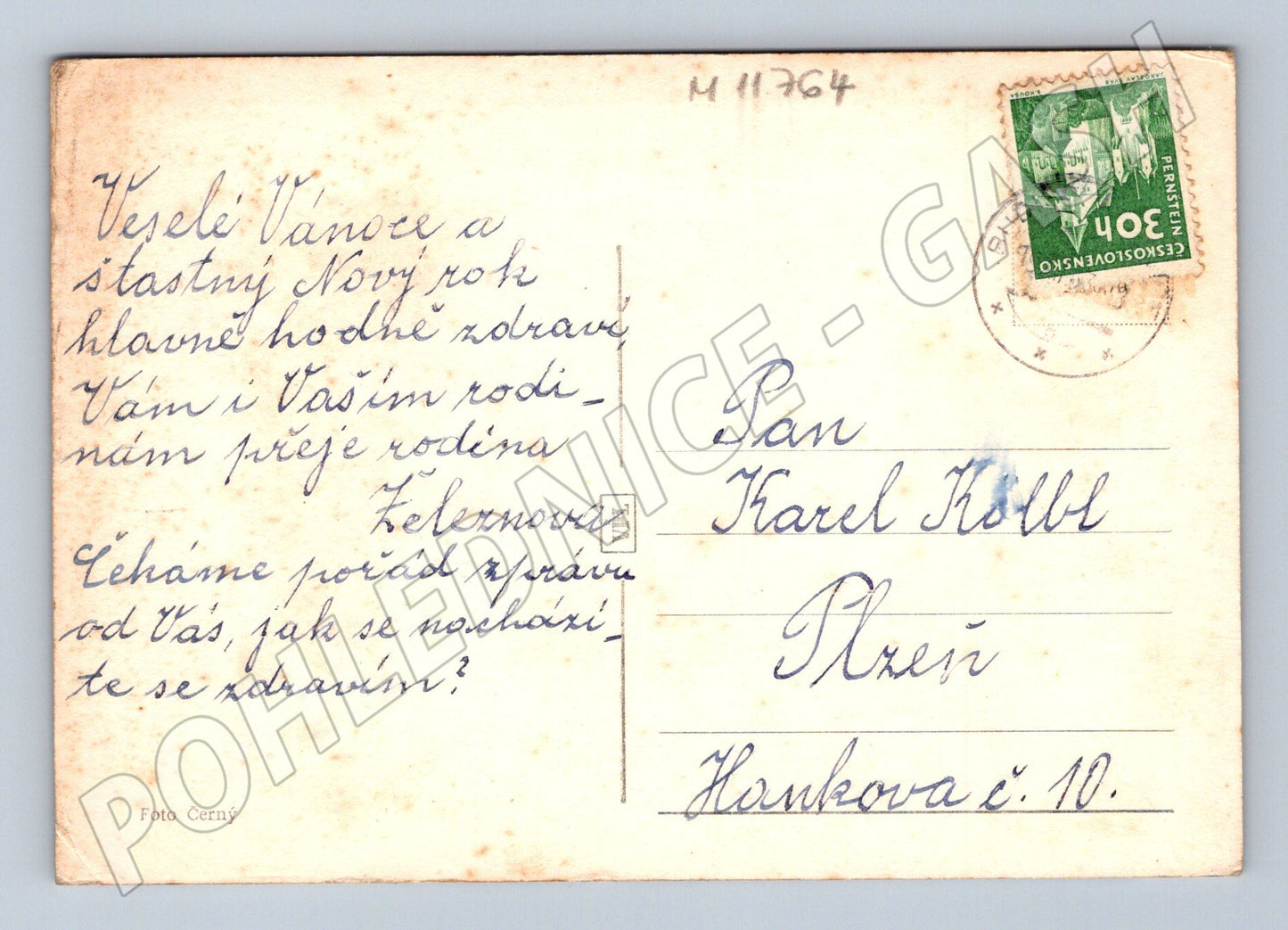 Pohlednice Vianočný pozdrav - zimní krajina (M11764)