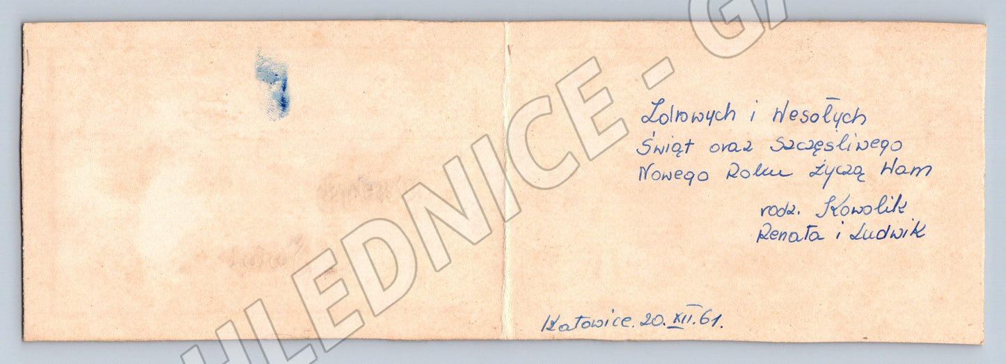 Pohlednice Polská vánoční 1966 – děvčátko se sněhulákem (M11798)