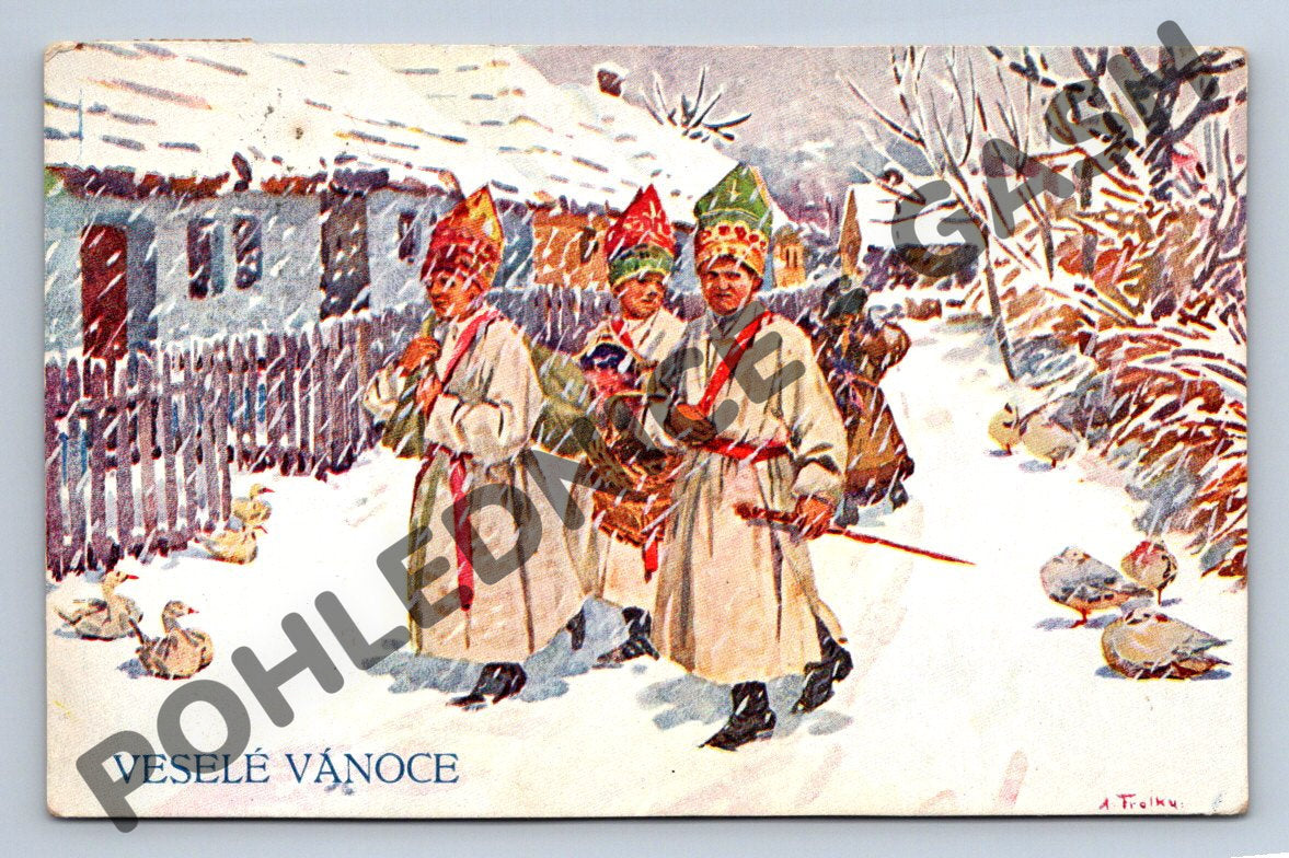 Pohlednice Čeští koledníci – A. Trojka 1909 (M1181)