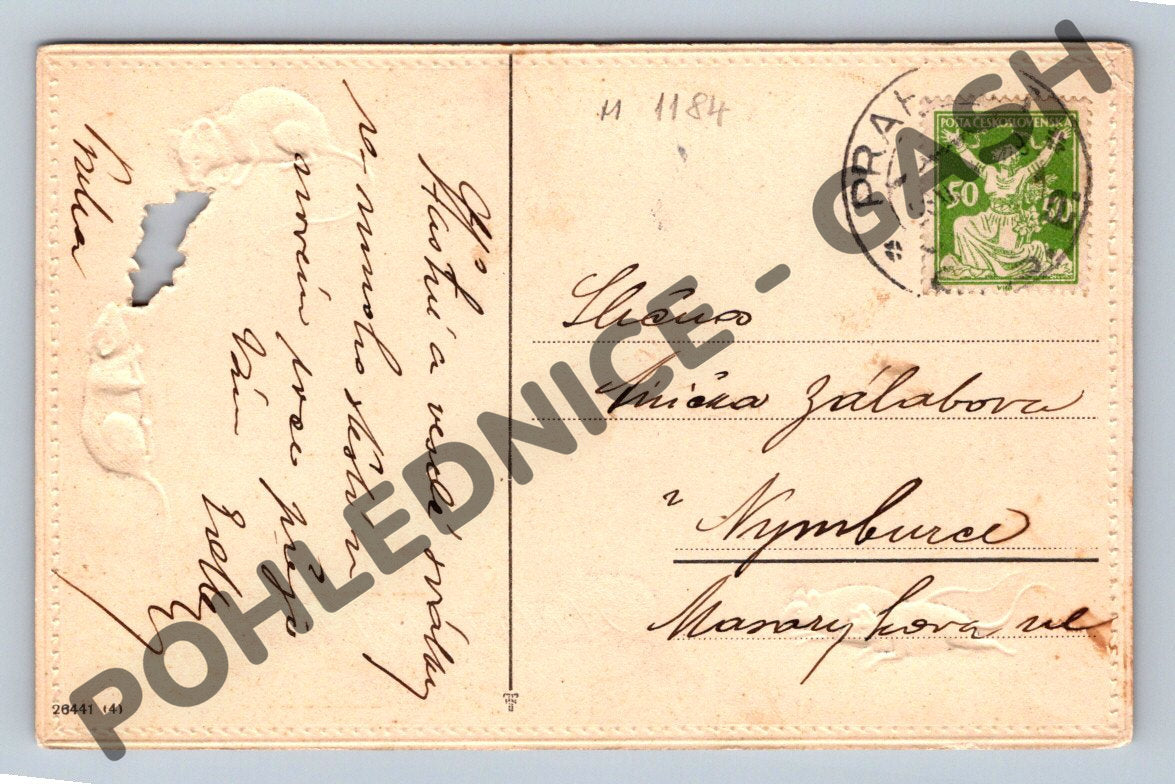 Pohlednice Myši – vtipný novoroční motiv (M1184)