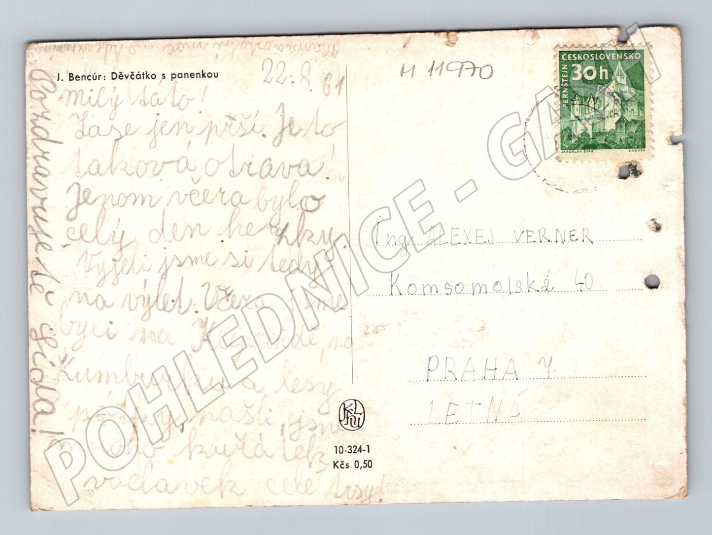 Pohlednice Děvčátko s panenkou (M11970)