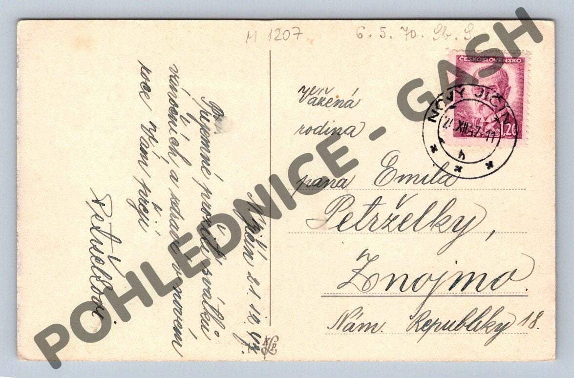 Pohlednice ČSR 1947 – vánoční motiv (M1207)