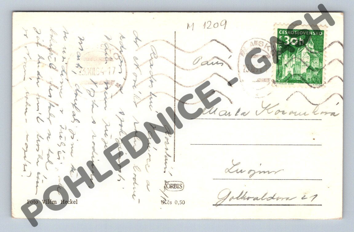 Pohlednice Radostné Vánoce – Vilém Heckel 1947 (M1209)