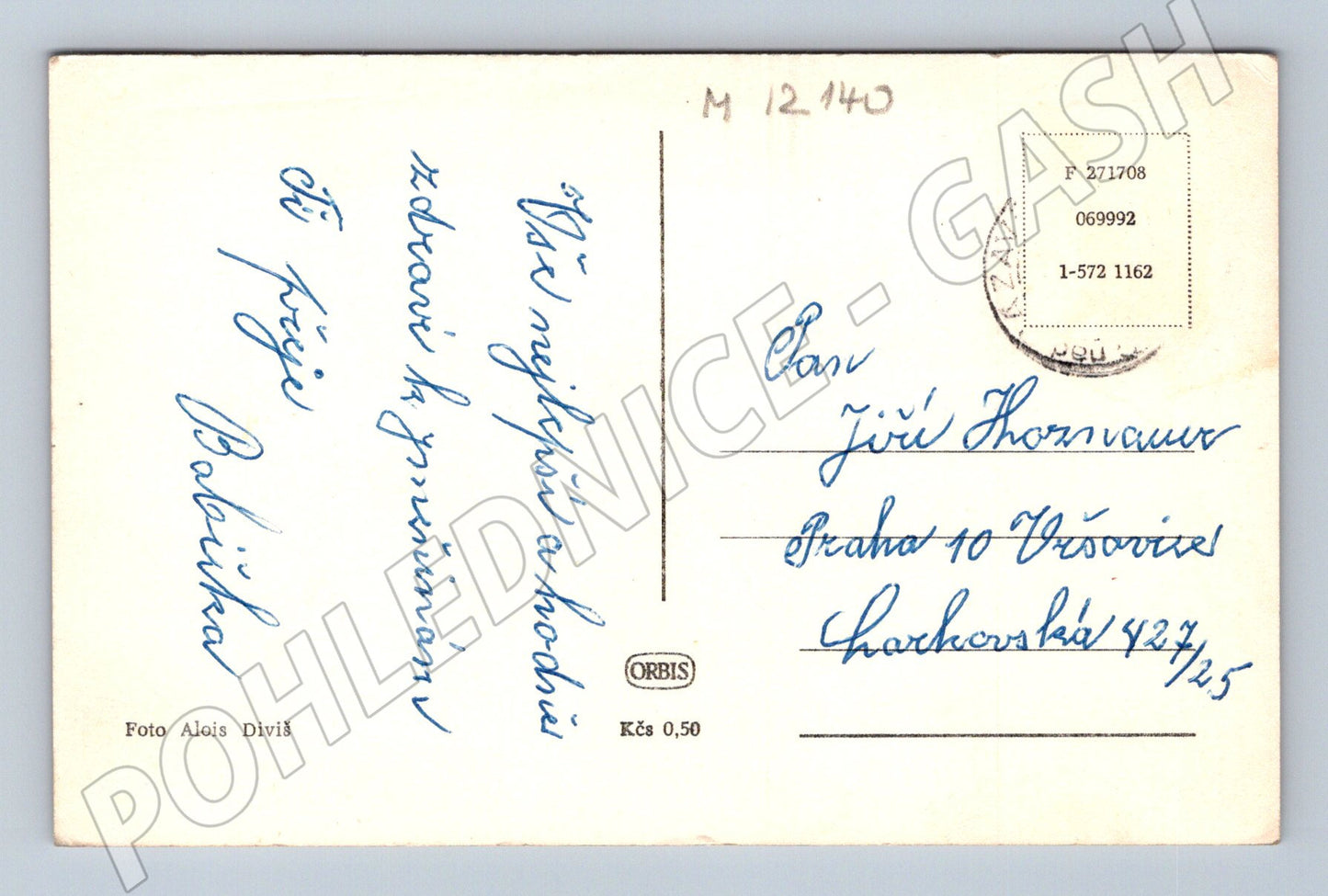 Pohlednice Starý černobílý květinový motiv (M12140)