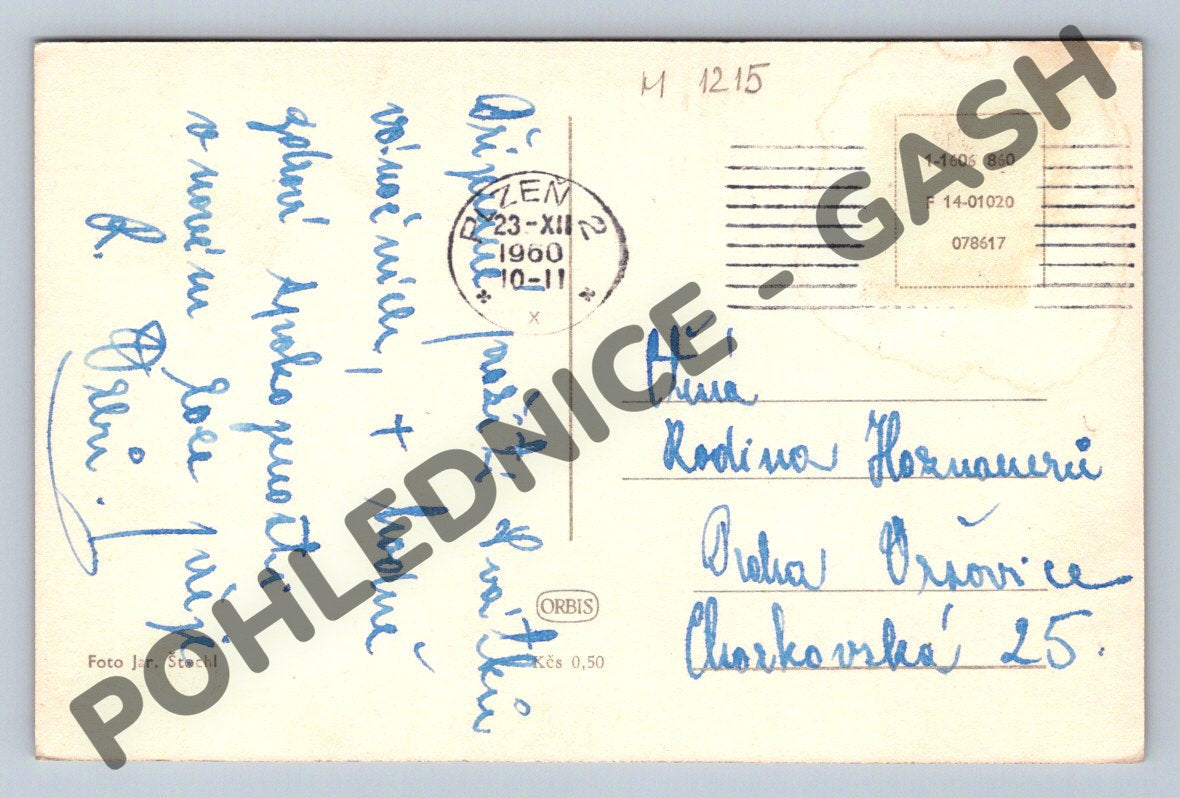 Pohlednice Silueta dítěte u stromečku – ČR 1960 (M1215)