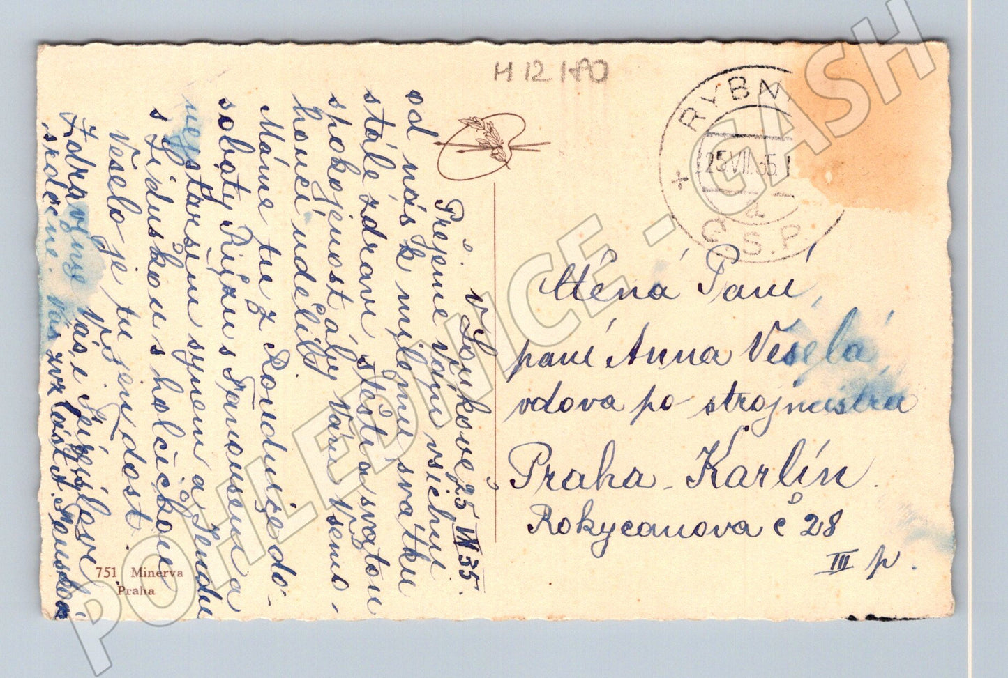 Pohlednice květiny přání ČR (M12180)