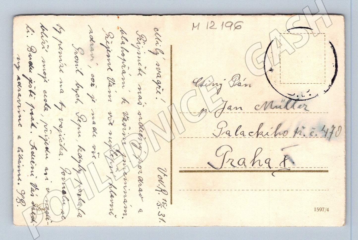 Pohlednice Srdečné přání, květiny (M12196)