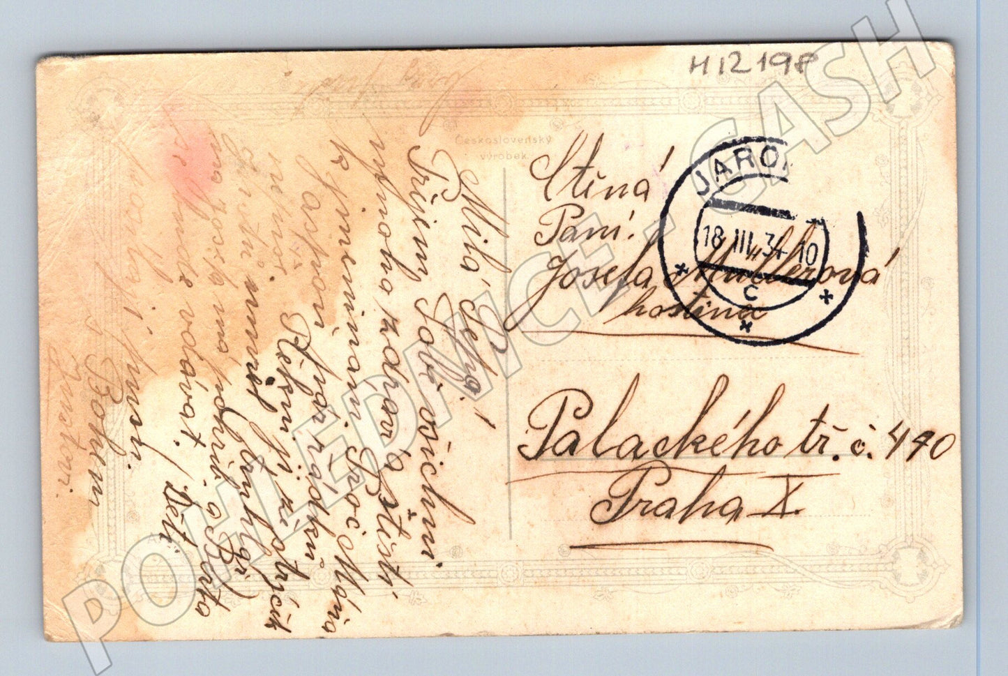 Pohlednice Starý pohled - Růže ve váze, 1910, ČR (M12198)