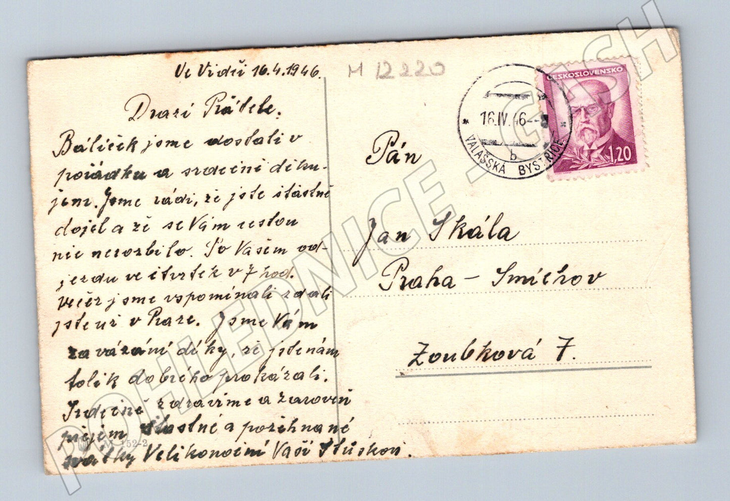 Pohlednice Tulipány 1946 (M12220)