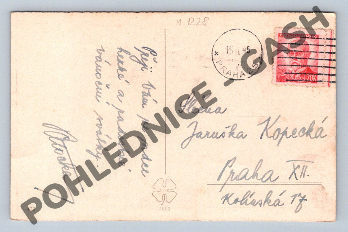 Pohlednice ČR – vánoční motiv 1945 (M1228)