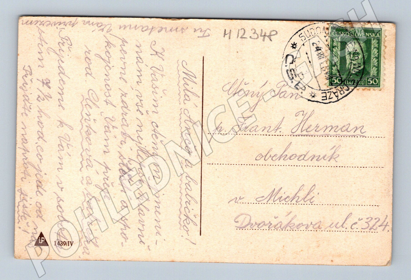 Pohlednice ČSR 1941 Srdečné přání (M12348)