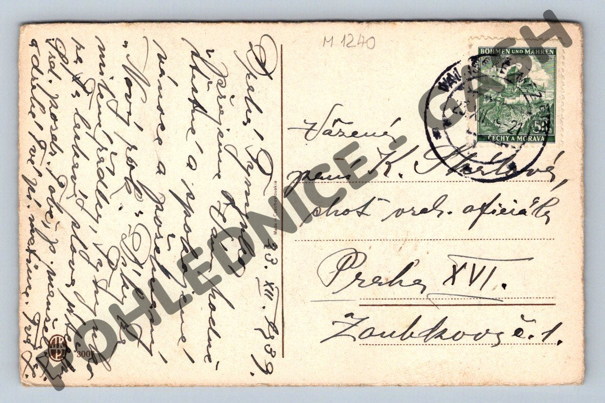 Pohlednice Vánoce Protektorát Čechy a Morava 1939 (M1240)