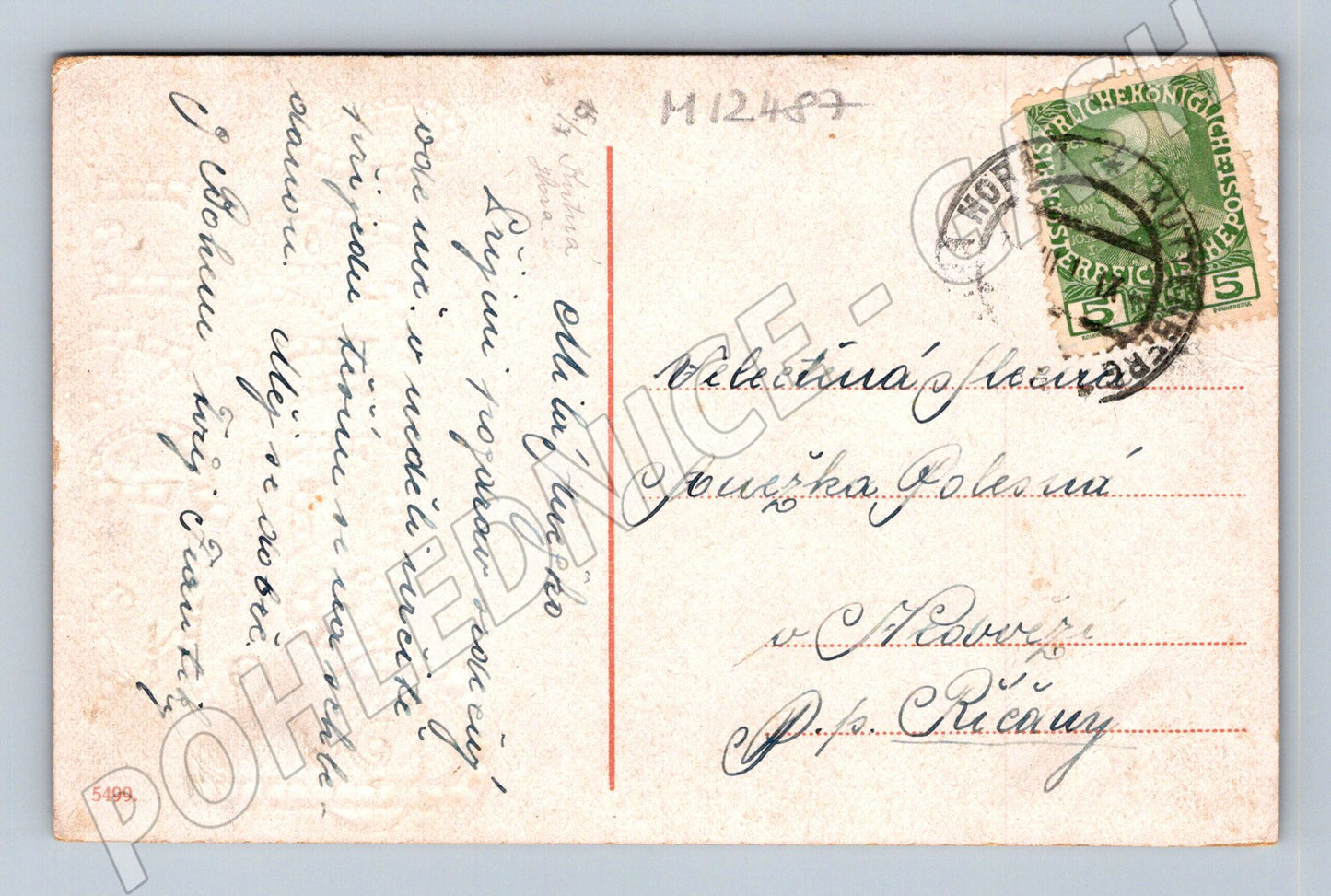 Pohlednice Dívka s růžemi (M12487)