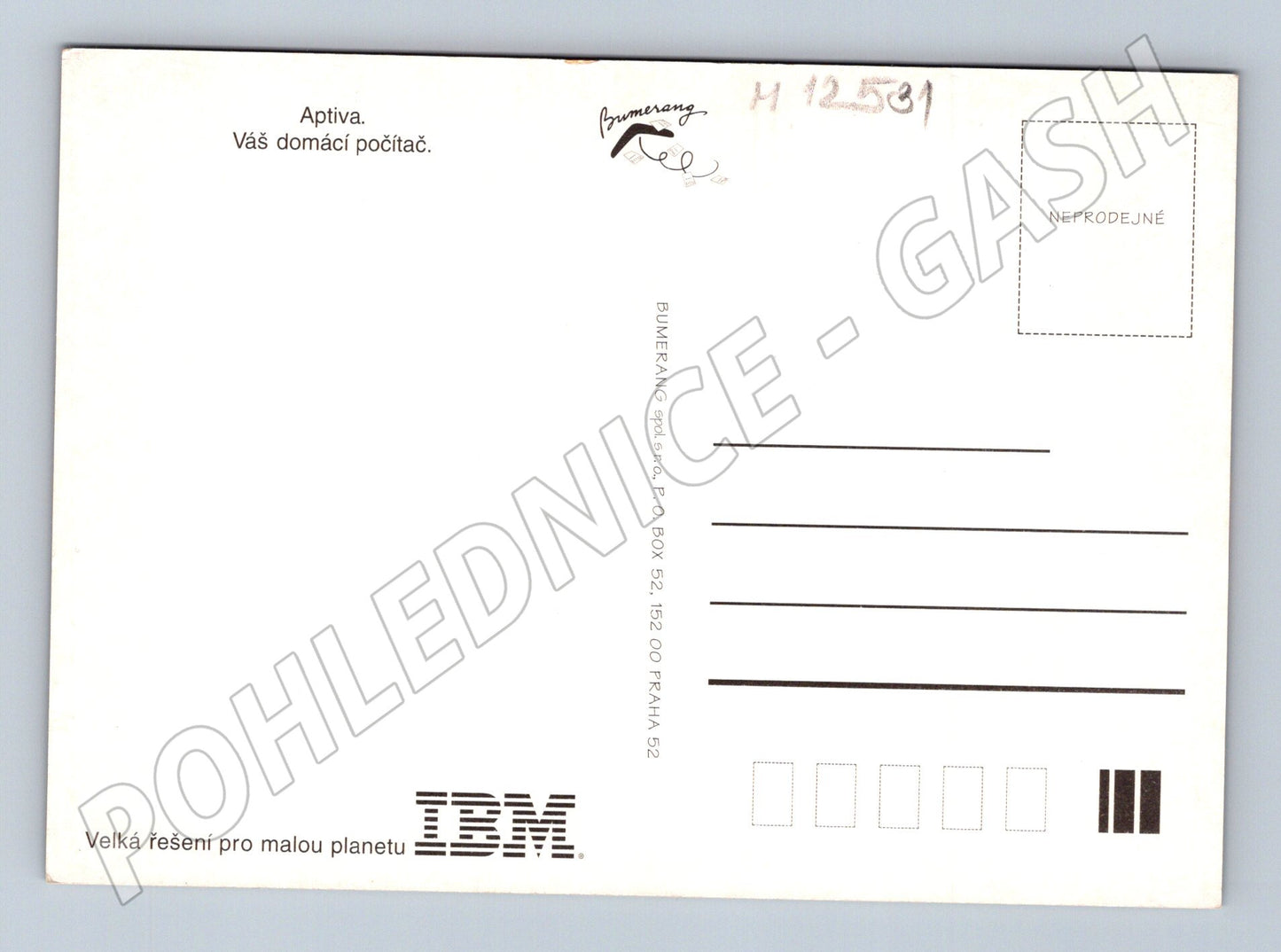 Pohlednice Santa u počítače IBM Aptiva (M12531)