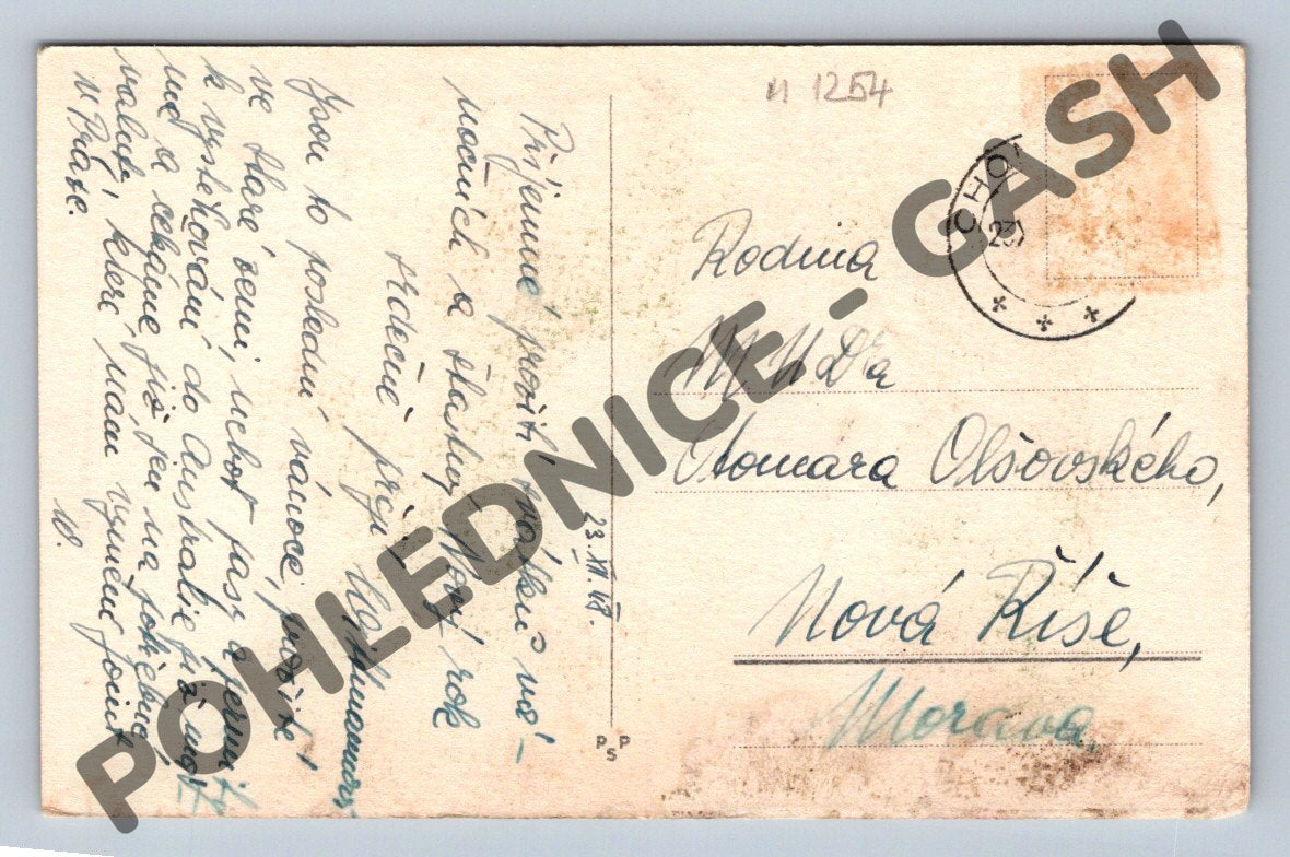 Pohlednice 1918 noty a zvonky Veselé Vánoce (M1254)