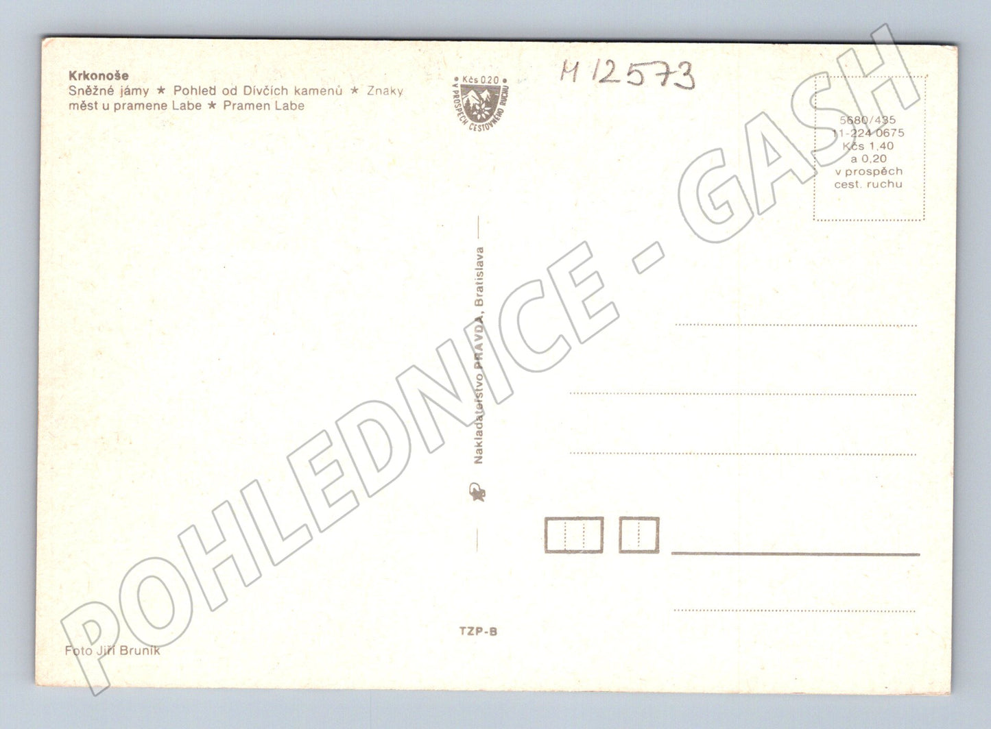 Pohlednice Krkonoše Sněžné jámy pramen Labe (M12573)