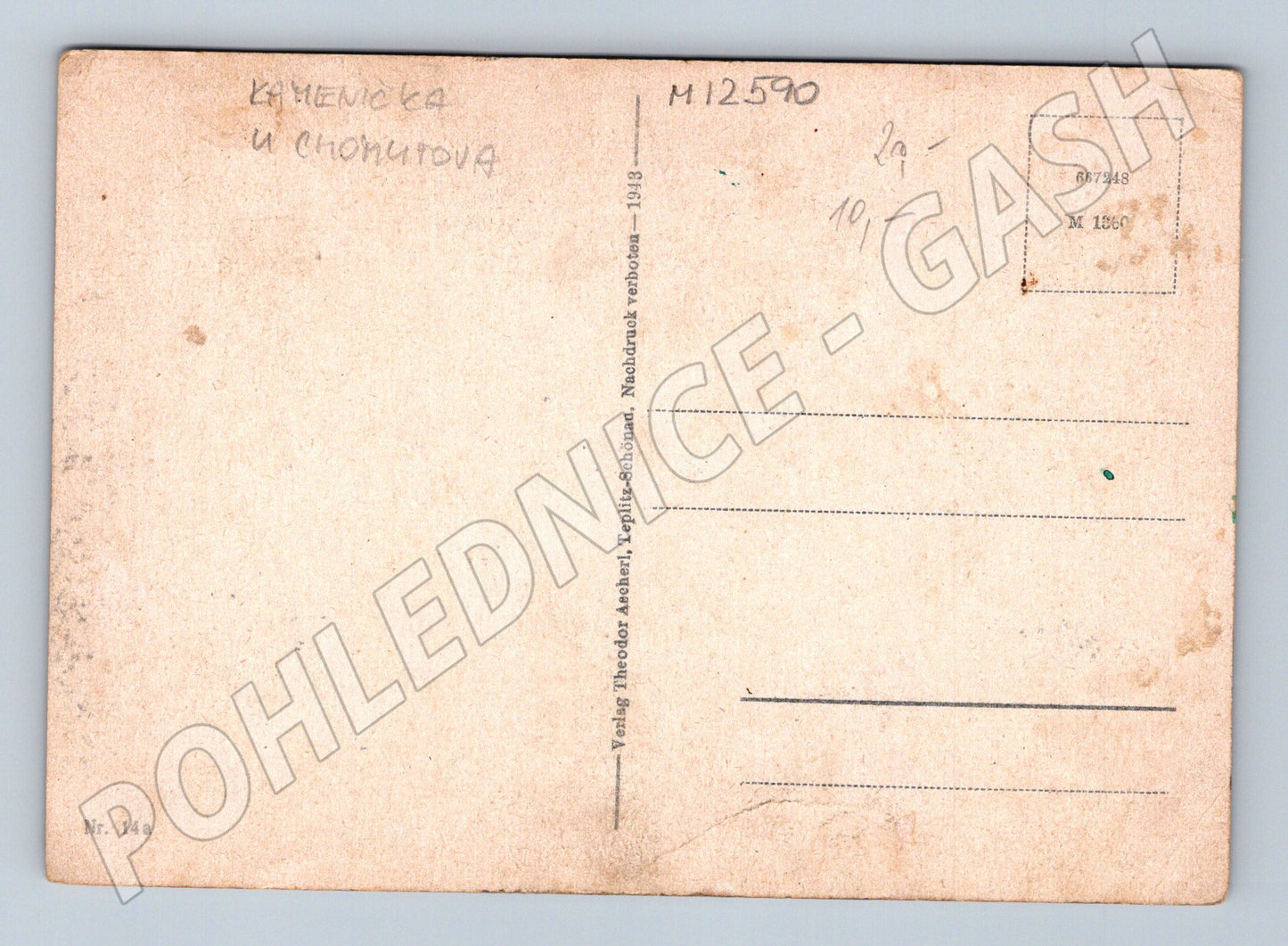 Pohlednice Kamenická přehrada Chomutov (M12590)