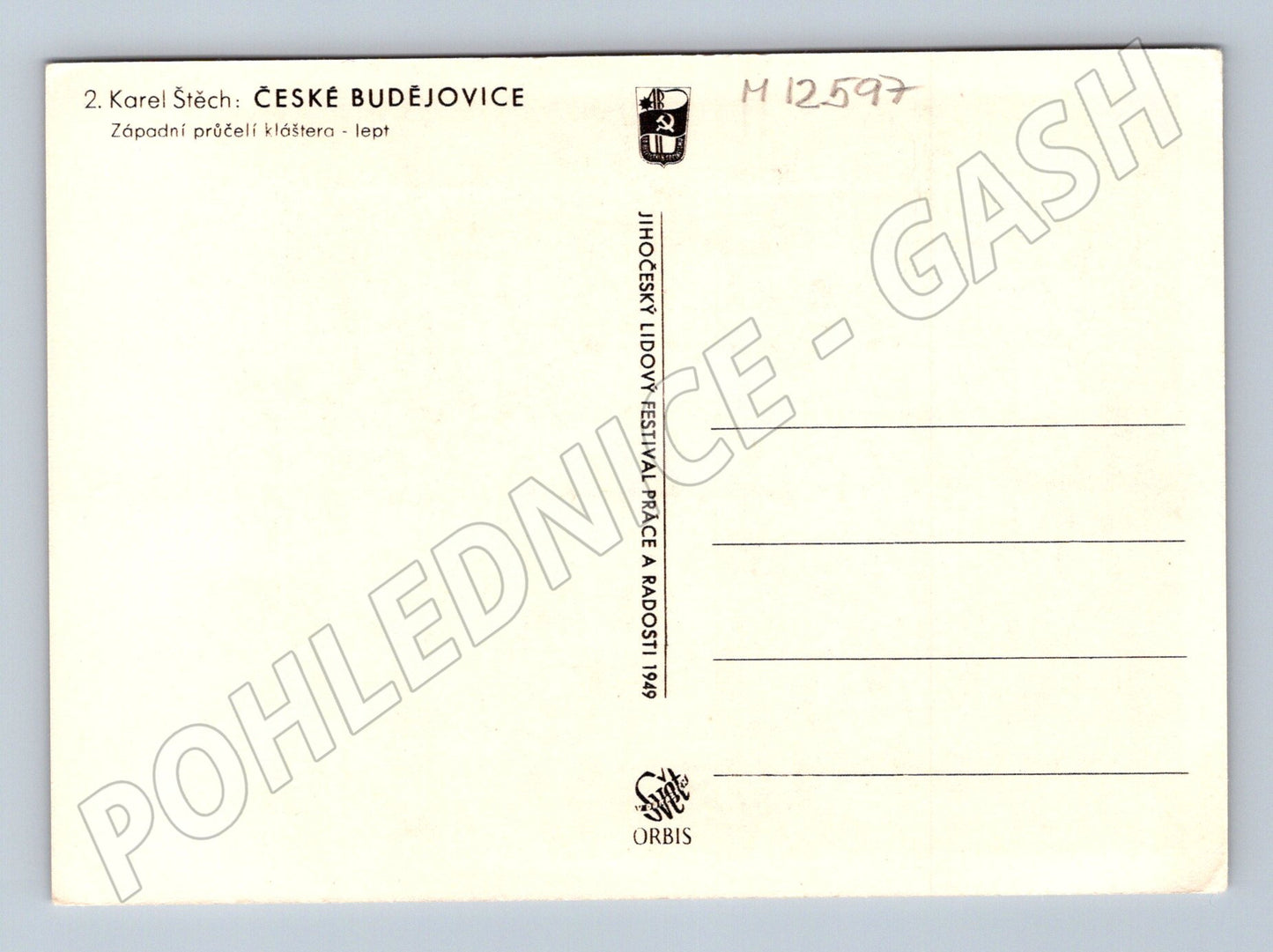 Pohlednice České Budějovice klášter průčelí (M12597)