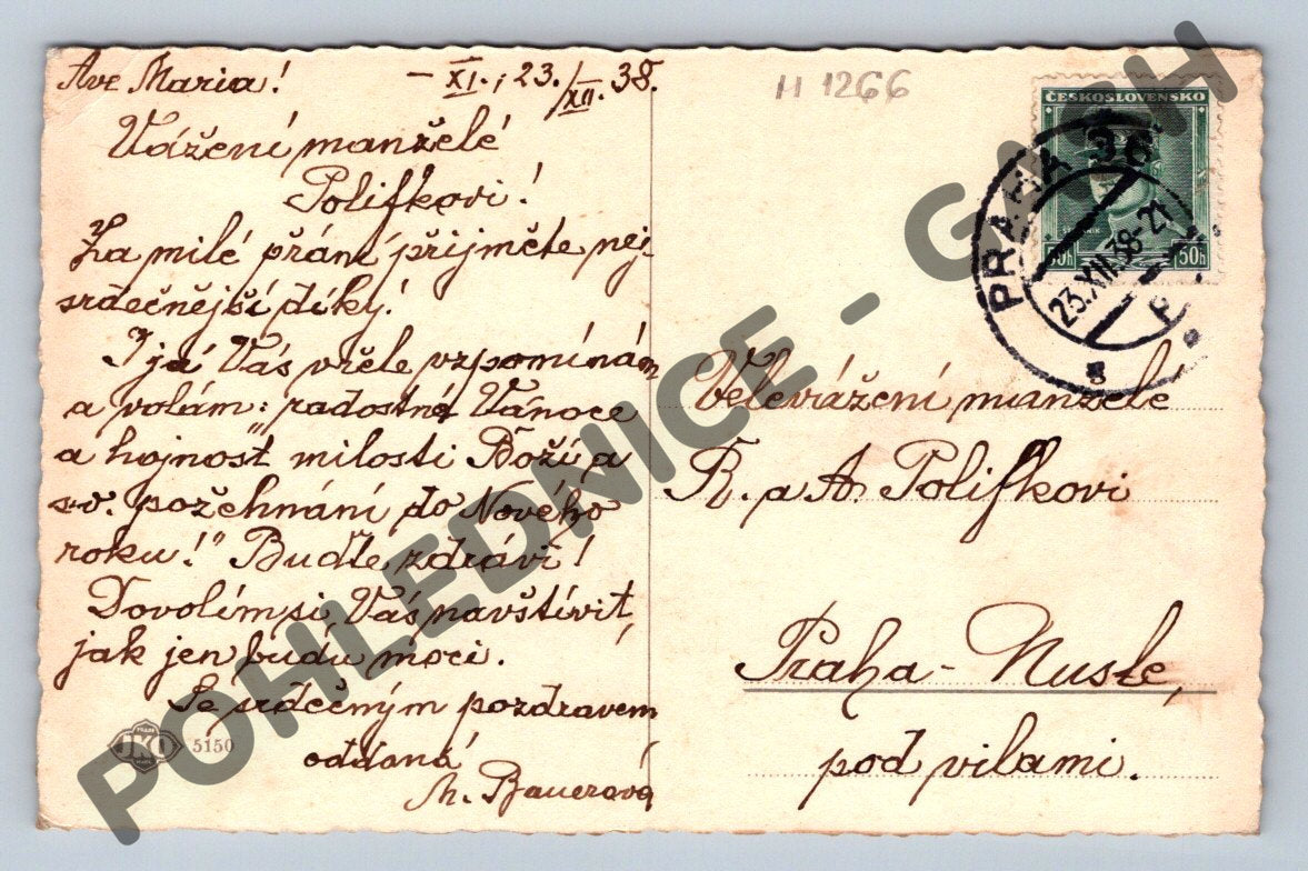 Pohlednice ČSR 1938 Praha betlém (M1266)