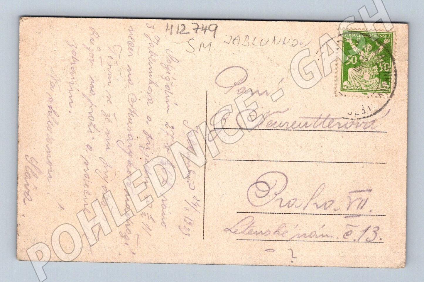 Pohlednice Jablunkov historická 1933 malý formát (M12749)