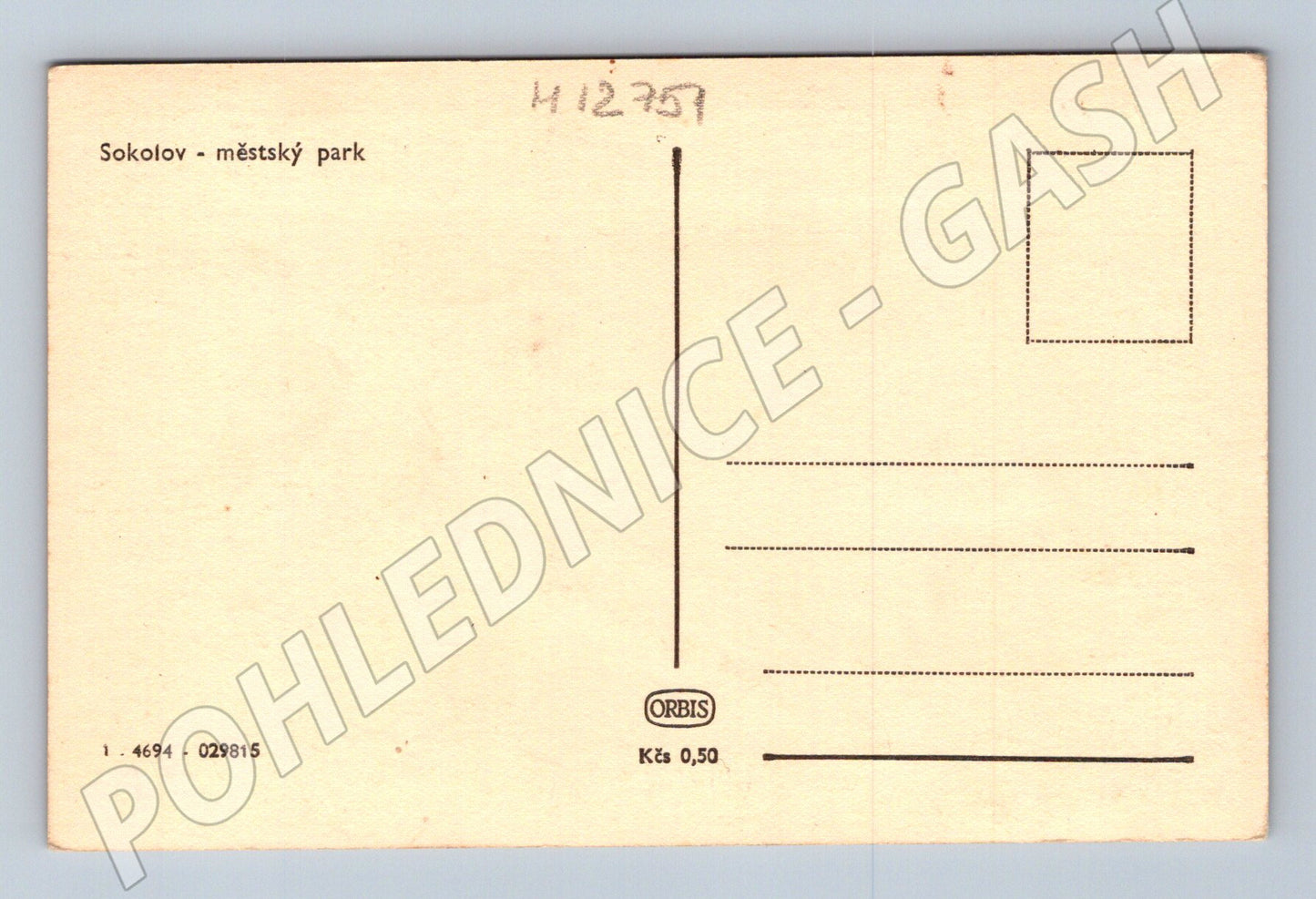 Pohlednice Sokolov městský park Orbis stará (M12751)