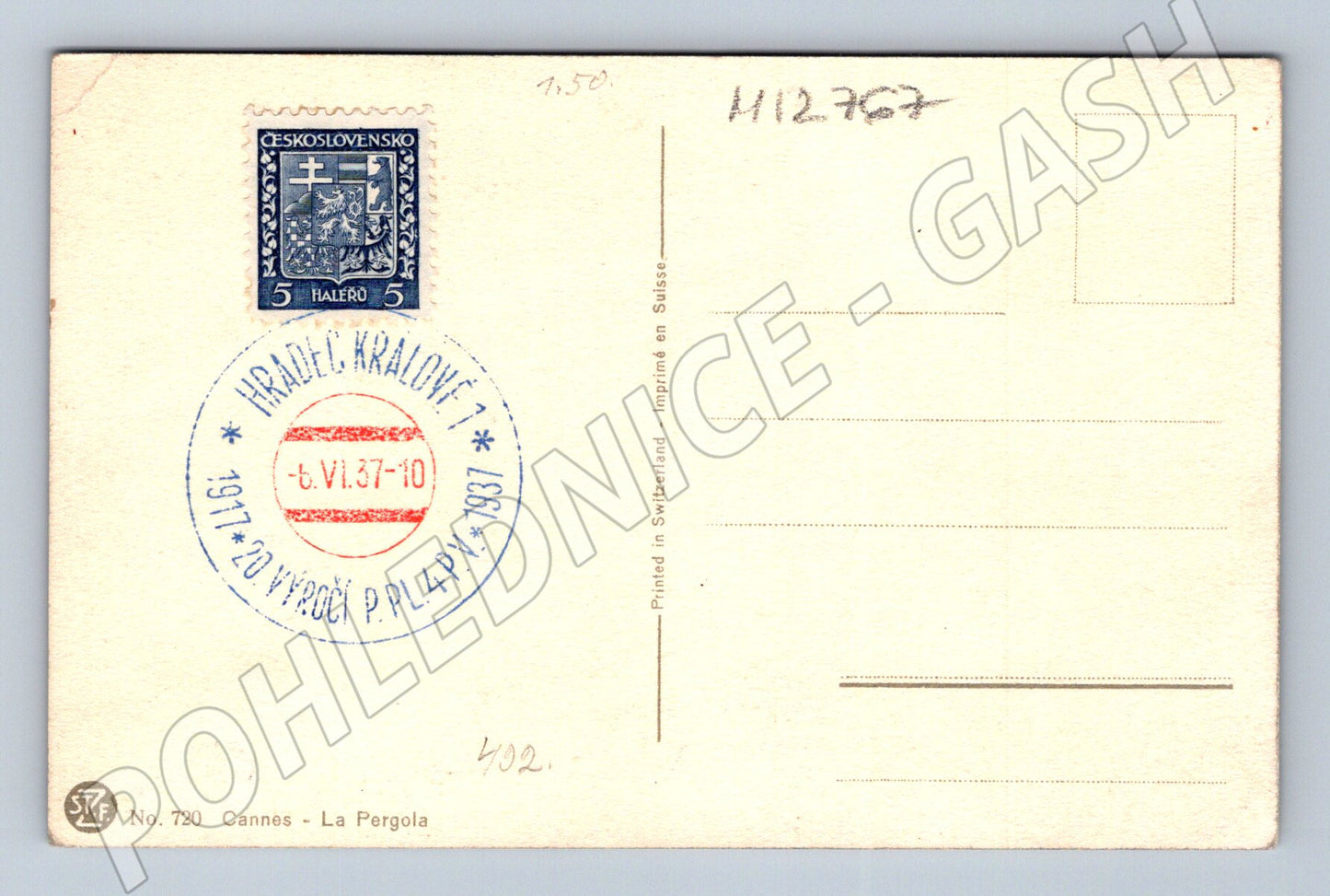 Pohlednice Cannes La Pergola A. Quertant umělecká 1937 (M12767)