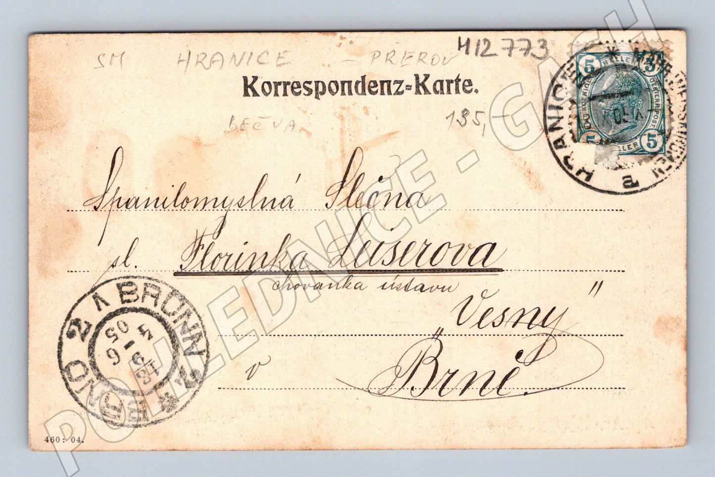 Pohlednice Hranice na Moravě vojenské školy 1904 (M12773)
