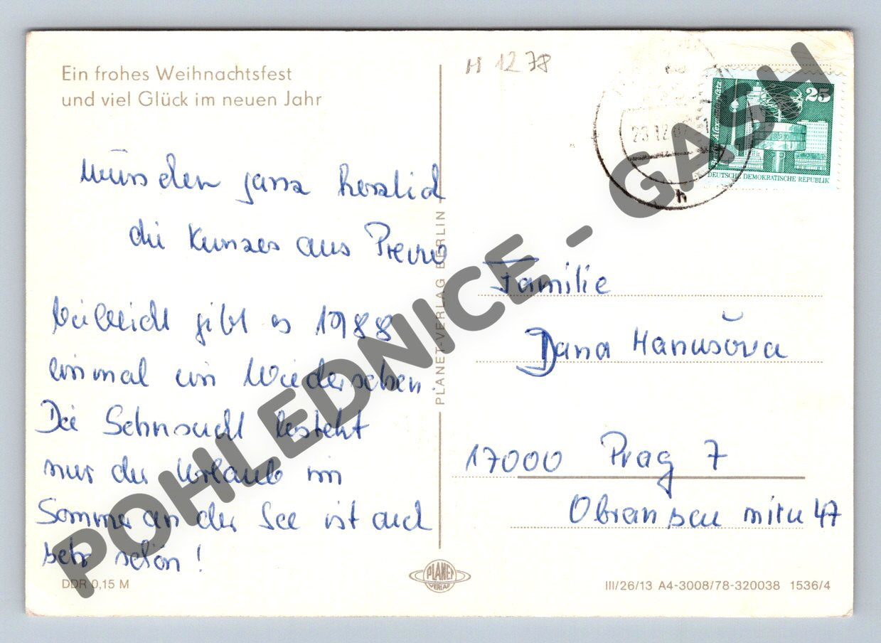 Pohlednice 1978 DDR barevná ilustrace do Prahy (M1278)