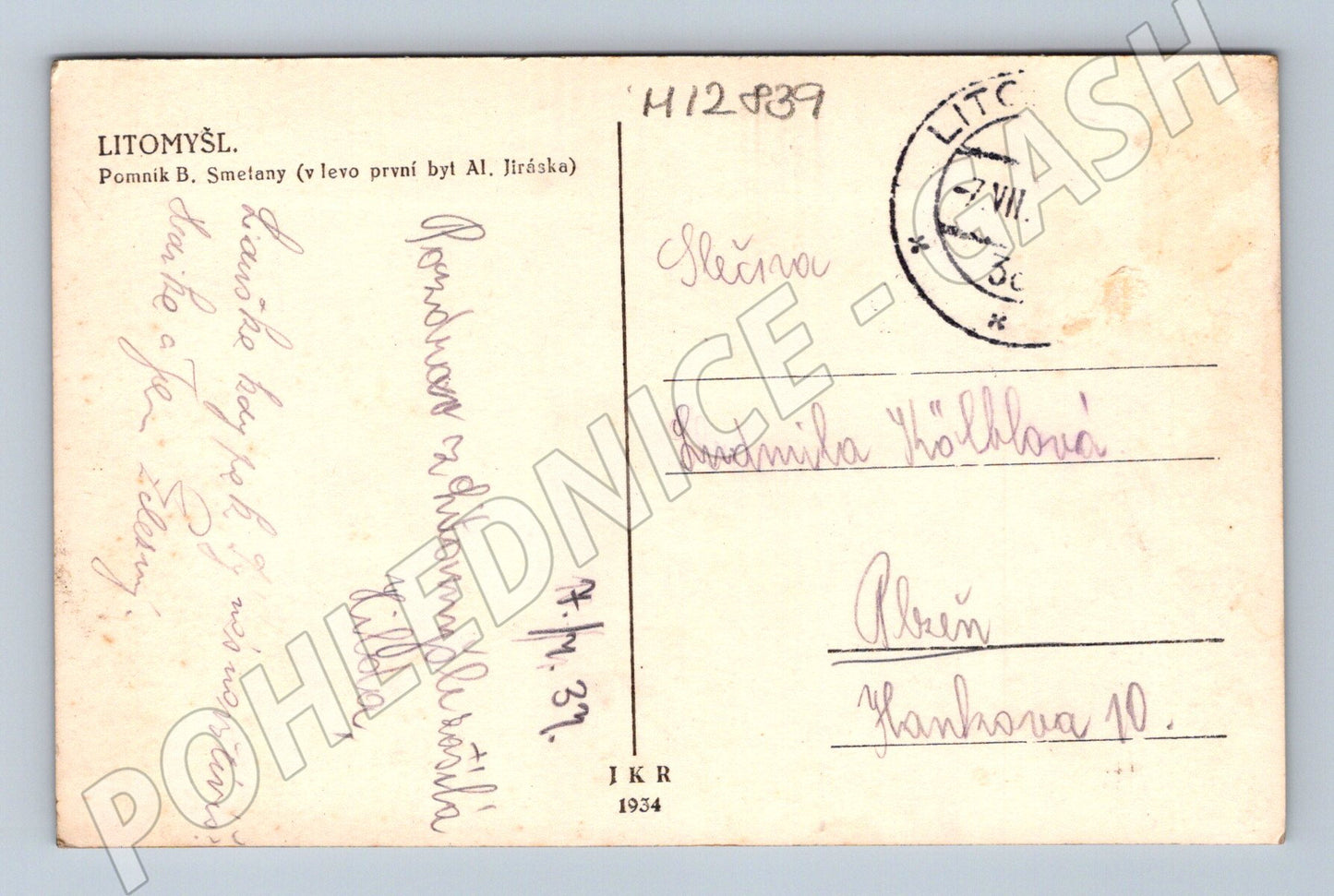 Pohlednice Litomyšl Pomník Bedřicha Smetany (M12839)