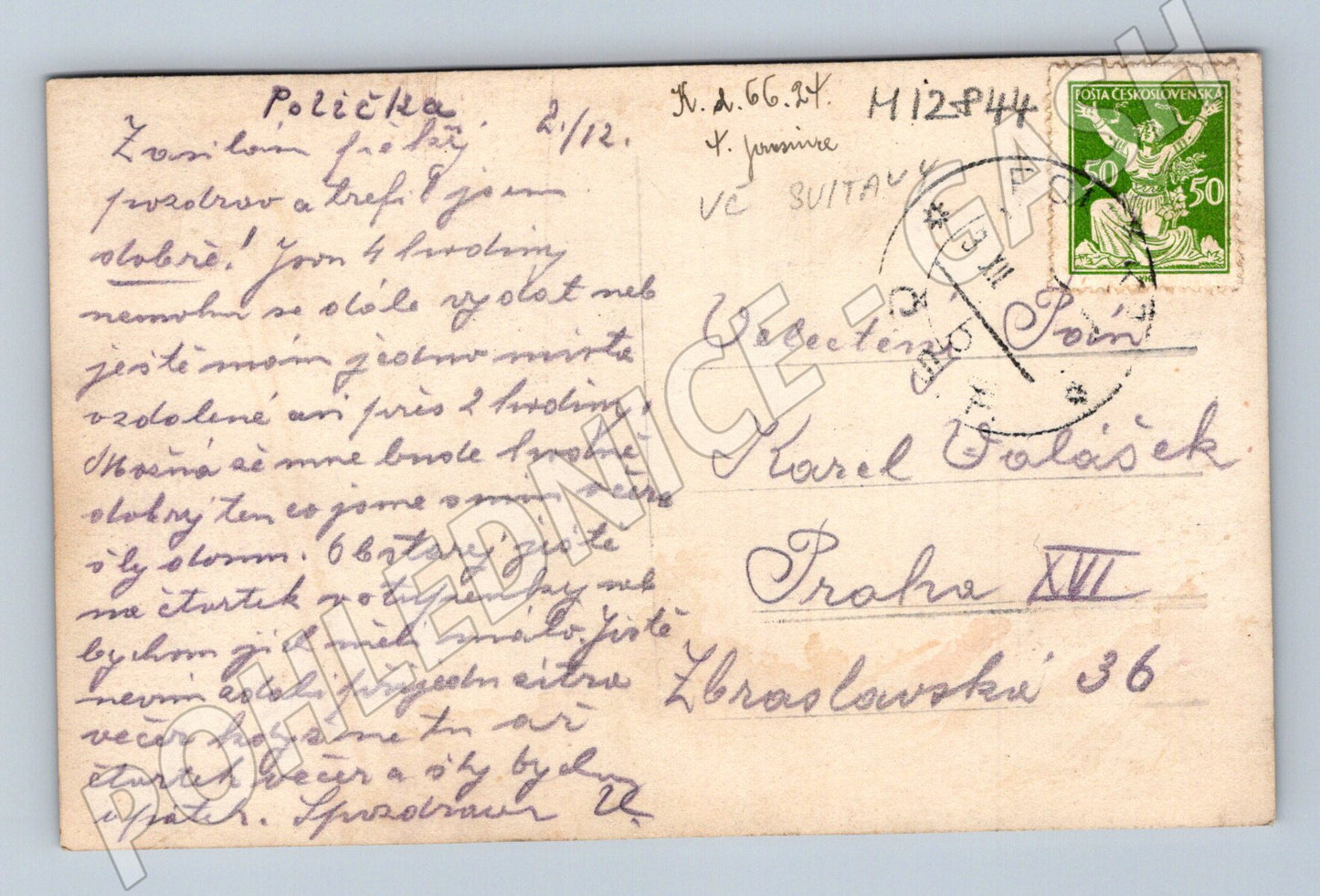 Pohlednice Polička centrum do 1950 (M12844)