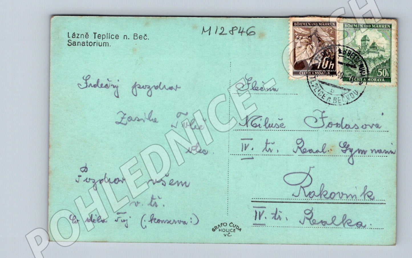 Pohlednice Lázně Teplice nad Bečvou Sanatorium (M12846)