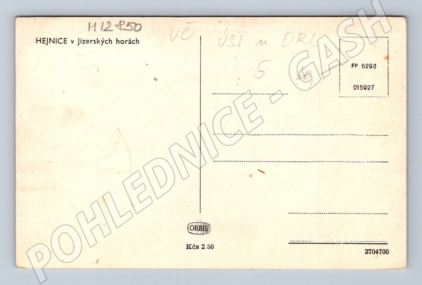 Pohlednice Hejnice v Jizerských horách historická malý formát (M12850)